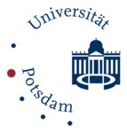 Logo der Philosophischen Fakultät der Universität Potsdam, auf dem das Neue Palais in Potsdam und die Kolonnaden stilisiert abgebildet sind